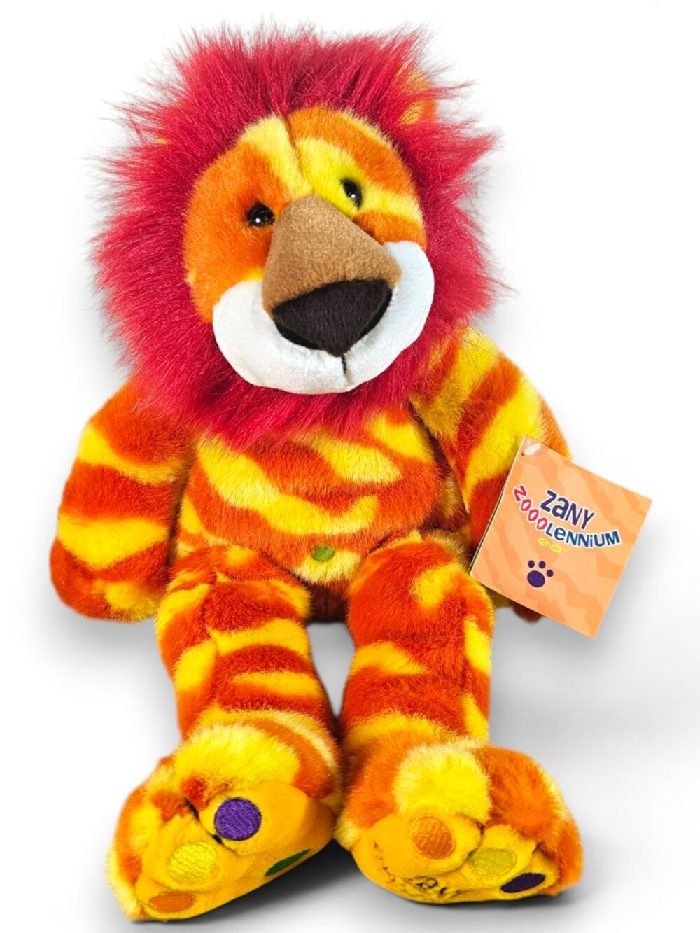 Zany Brainy Zooolenium Zoomer Ziger Tiger Lion Plush w/ Tags Vintage 1999 18"